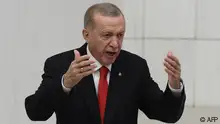 01.10.2023**Turkish President Recep Tayyip Erdogan delivers a speech at the opening of the 28th Term, 2nd Legislative Year of the Turkish Grand National Assembly in Ankara, on October 1, 2023. (Photo by Adem ALTAN / AFP)