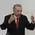 Turkish president Recep Tayyip Erdogan giving a speech at the Turkish parliament