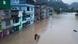 A flooded street in Lachen Valley, in India's Sikkim state, following a flash flood caused by intense rainfall, in a photo released by the Indian army A flooded street in Lachen Valley, in India's Sikkim state, following a flash flood caused by intense rainfall, in a photo released by the Indian army