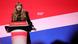 Angela Rayner con una bandera británica detrás. Angela Rayner con una bandera británica detrás.