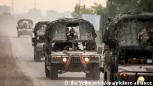 10.10.2023 Israeli forces patrol areas along the Israeli-Gaza border as fighting between Israeli troops and Islamist Hamas militants continues.