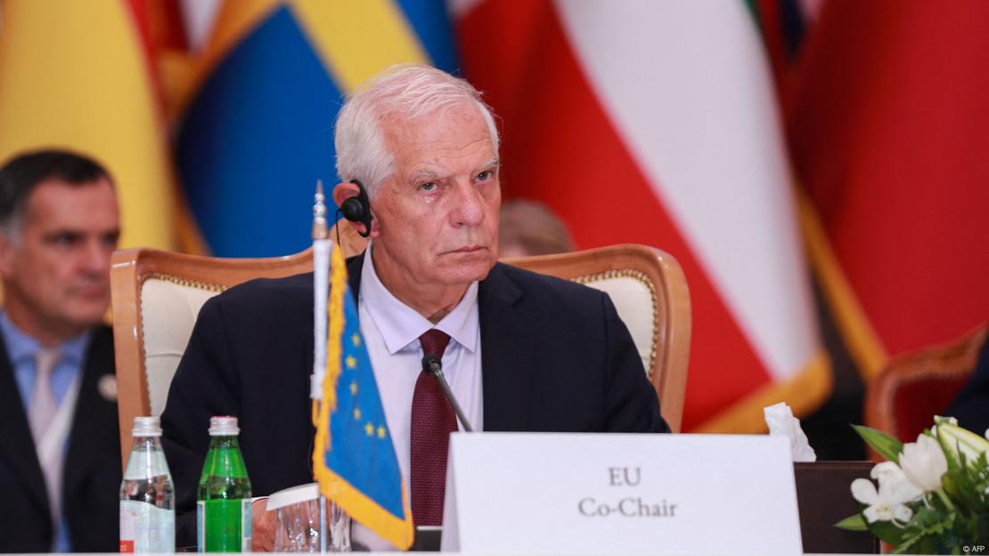 O chefe da diplomacia da UE, Josep Borrell, durante reunião de ministros