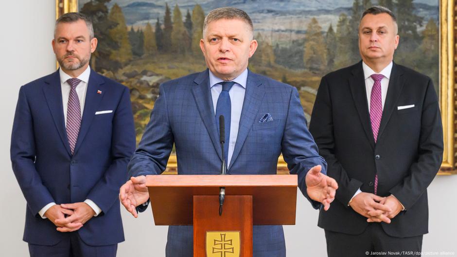 Peter Pelegrini, Robert Fico i Andrej Danko - lideri tri stranke koje čine kolacionu vladu u Slovačkoj