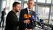 Ukraine's President Volodymyr Zelenskyy, left, speaks during a media conference with NATO Secretary General Jens Stoltenberg prior to a meeting of NATO defense ministers at NATO headquarters in Brussels, Wednesday, Oct. 11, 2023. Ukraine's President Volodymyr Zelenskyy, left, speaks during a media conference with NATO Secretary General Jens Stoltenberg prior to a meeting of NATO defense ministers at NATO headquarters in Brussels, Wednesday, Oct. 11, 2023.