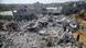 A view of destroyed Gaza buildings following Isreali airstrikes