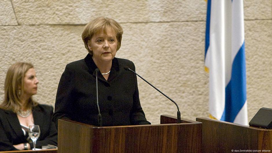 Angela Merkel tokom obraćanja izraelskom parlamentu 2008.