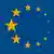 The golden stars of the EU flag against a blue background grow bigger from east to west