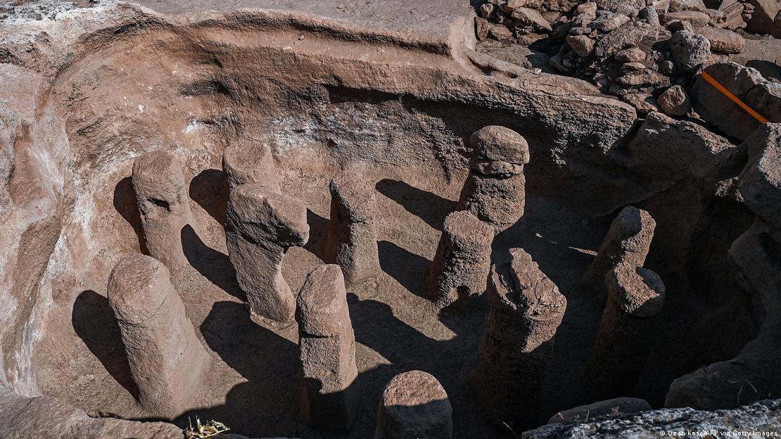 Türkei Funde auf der archäologischen Stätte von Karahantepe in Sanliurfa