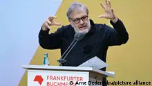 Frankfurt/Main, 17.10.2023****
Slavoj Zizek, slowenischer Philosoph, spricht während der Eröffnungsfeier der Frankfurter Buchmesse. Gastland der weltgrößten Bücherschau, die bis zum 22. Oktober stattfindet, ist im Jubiläumsjahr Slowenien.