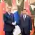 塞尔维亚总统武契奇和中国领导人习近平在北京