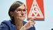 Christiane Benner, previous second chairperson, sits in her seat at the trade union conference at the exhibition center. Christiane Benner, previous second chairperson, sits in her seat at the trade union conference at the exhibition center.
