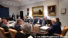 (231027) -- WASHINGTON, Oct. 27, 2023 (Xinhua) -- U.S. President Joe Biden meets with Wang Yi, a member of the Political Bureau of the Communist Party of China Central Committee and Chinese foreign minister, at the White House in Washington, D.C., the United States, Oct. 27, 2023. (Xinhua/Liu Jie)
