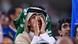 A fan of Al-Hilal Saudi FC hollering during a football match A fan of Al-Hilal Saudi FC hollering during a football match