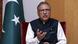 Pakistan president Arif Alvi holds out his right hand Pakistan president Arif Alvi holds out his right hand
