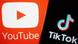 Los emblemas de TikTok y YouTube. Los emblemas de TikTok y YouTube.