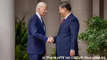 United States President Joe Biden greets President Xi Jinping of the People s Republic of China on Wednesday, November 15, 2023, in Woodside, California. President Xi is in the United States to attend the APEC Summit in San Francisco. White House Photo/ PUBLICATIONxINxGERxSUIxAUTxHUNxONLY WAX2023111545 THExWHITExHOUSE