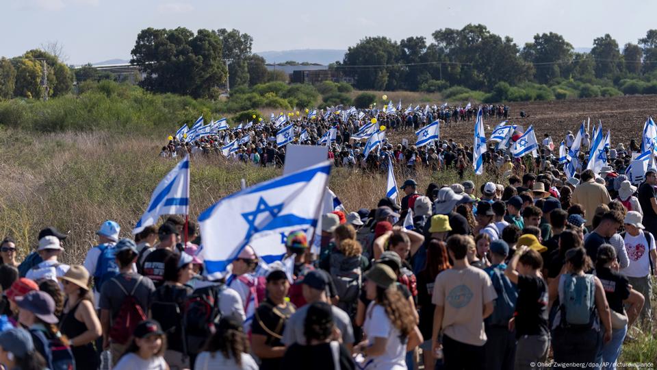 Israel Marsch der Geiseln von Tel Aviv nach Jerusalem