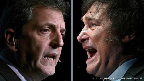 Bildkombo Argentinien Präsidentschaftswahl | Kandidaten Sergio Massa und Javier Milei