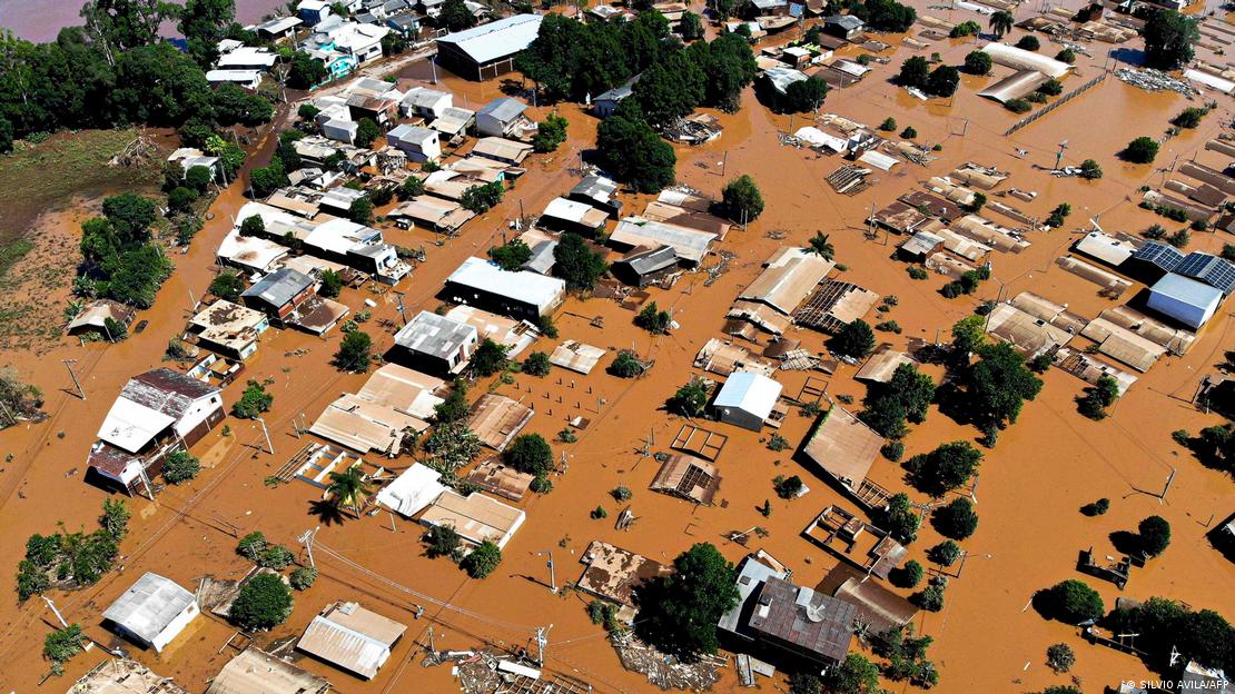 Enchente em Encantado, no Rio Grande do Sul, em novembro de 2023