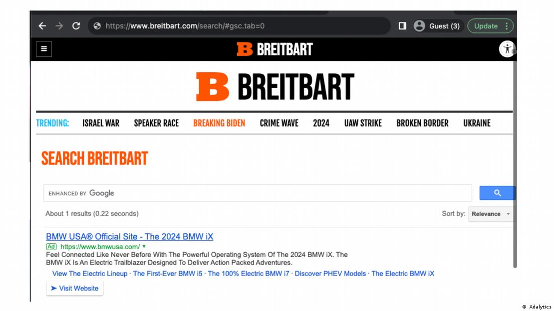 Η εξτρεμιστική ιστοσελίδα Breitbart 