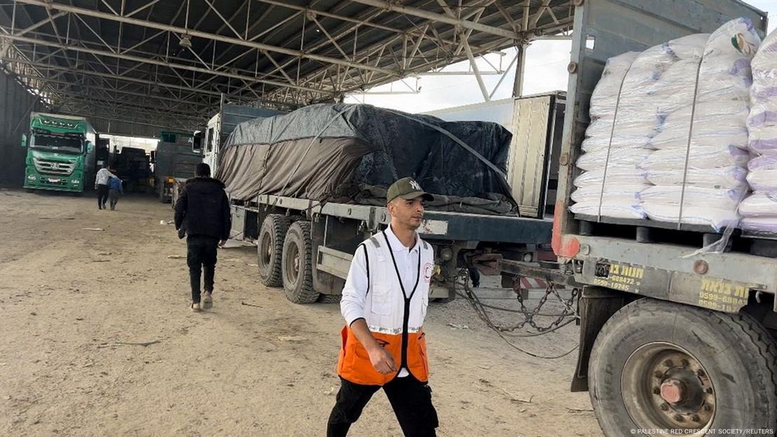 Ndihma humanitare për Gazën - kamionë me ndihma humanitare 