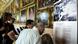 Visitors look at an old black and white photo of the missing painting by Peter Paul Rubens at the Gallery of Sanssouci in Potsdam. Visitors look at an old black and white photo of the missing painting by Peter Paul Rubens at the Gallery of Sanssouci in Potsdam.