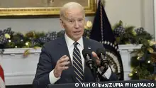 December 6, 2023, Washington, District of Columbia, USA: United States President Joe Biden delivers remarks urging the US Congress to pass his national security supplemental request, including funding to support Ukraine and the border in the Roosevelt Room of the White House in Washington, DC on Wednesday, December 6, 2023 Washington USA - ZUMAs152 20231206_faa_s152_064 Copyright: xYurixGripasx-xPoolxviaxCNPx