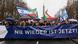 Several politicians stand behind a banner that reads 'Never again is now' at a protest against antisemitism, in Berlin, Germany, on December 10, 2023 Several politicians stand behind a banner that reads 'Never again is now' at a protest against antisemitism, in Berlin, Germany, on December 10, 2023