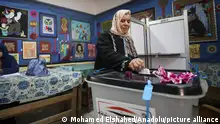 People are arriving to cast their votes for the presidential elections on the third and final day at the Martyr Mohamed Savwaf School in the town of Shibin El Qanater, in Cairo, Egypt, on December 12, 2023. (Photo by Mahmoud Elkhwas/NurPhoto)