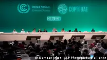 13.12.2023
COP28 President Sultan al-Jaber attends a plenary session at the COP28 U.N. Climate Summit, Wednesday, Dec. 13, 2023, in Dubai, United Arab Emirates. (AP Photo/Kamran Jebreili)