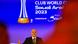 Gianni Infantino sits in front of an ad for the Club World Cup Gianni Infantino sits in front of an ad for the Club World Cup
