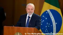12/12/2023 *** Brazil's President Luiz Inacio Lula da Silva is holding a meeting to present public bank investments in the states at the Planalto Palace in Brasilia, Brazil, on December 12, 2023. (Photo by Ton Molina/NurPhoto)