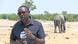 DW Freelance Privilege Musvanhiri reporting as an elephant walks in the background. DW Freelance Privilege Musvanhiri reporting as an elephant walks in the background.