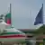 Прапори Болгарії та ЄС над музеєм авіації в Бургасі (ілюстративне фото)