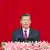 Portret i presidentit kinez Xi Jinping duke mbajtur një fjalim