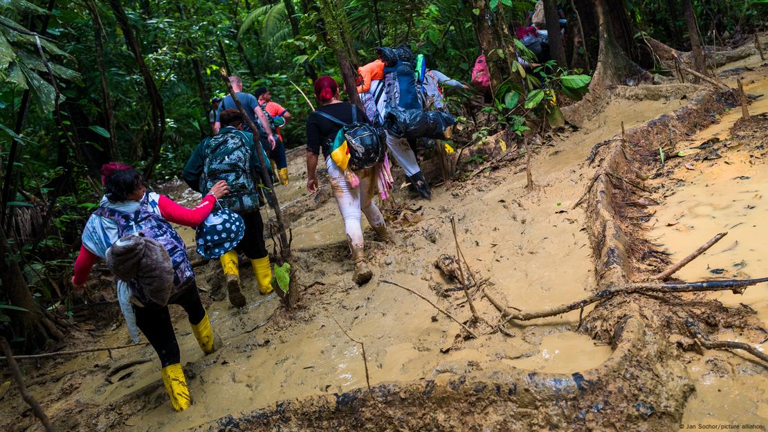 Migrantes cruzando el Tapón del Darién. Migrantes cruzando el Tapón del Darién.