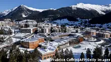 An aerial picture taken on December 30, 2023 shows the Congress Center of Alpine resort of Davos ahead of the 54th annual meeting of the World Economic Forum from 15th to 19th January 2024. (Photo by Fabrice COFFRINI / AFP) (Photo by FABRICE COFFRINI/AFP via Getty Images)