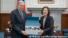 15.01.2024 This is a photo of Taiwan President Tsai Ing-wen meeting with former US National Security Advisor Stephen Hadley and former Deputy Secretary of State James Steinberg today.