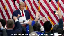 15.01.2024
Republican presidential candidate former President Donald Trump arrives to speak at a caucus night party in Des Moines, Iowa, Monday, Jan. 15, 2024.(AP Photo/Pablo Martinez Monsivais)