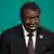 Namibian President Hage Geingob speaks during a plenary session at the COP28 in December 2023