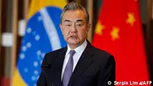 19.01.2024
The Minister of Foreign Affairs of China, Wang Yi, speaks next to the Minister of Foreign Affairs of Brazil, Mauro Vieira (not depicted), during a statement after a meeting at the Itamaraty Palace in Brasília on January 19, 2024. (Photo by Sergio Lima / AFP)