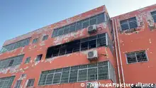 20.01.2024 **In this photo released by Xinhua News Agency, the dormitory with charred windows is seen after a fire at the Yingcai School in Dushu Town, Fangcheng County, Nanyang city in central China's Henan province on Saturday, Jan. 20, 2024. A fire broke out in dorms at the boarding school for elementary students in central Henan province, and more than a dozen students died in the blaze, Chinese state media reported Saturday. (Xinhua via AP)