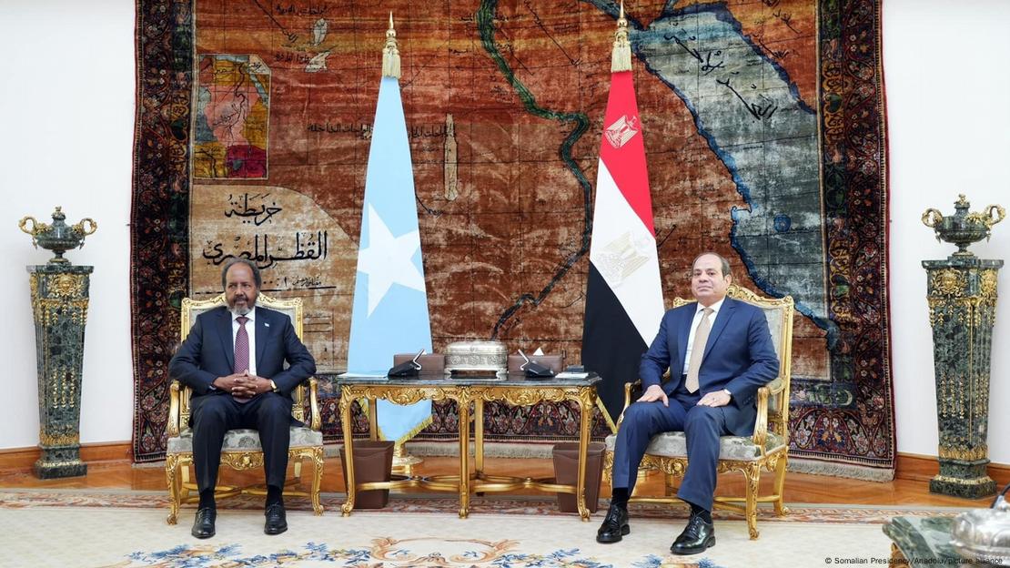 Cairo's ties with Addis Ababa are also strained because of a major Ethiopian dam project upstream from Egypt on the Blue Nile riverImage: Somalian Presidency/Anadolu/picture alliance