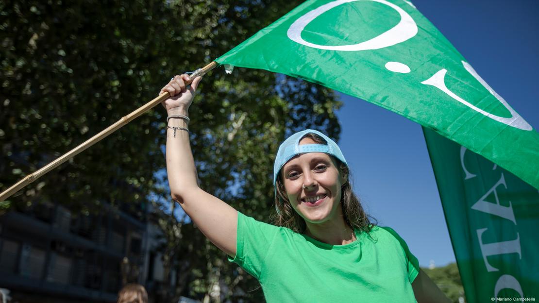 Victoria Santoro, en la manifestación.