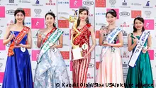22/01/2024**(L-R) Semi-Miss Japan Ayaka Ishimura, Green Ambassador/Miss Kimono Kirari Ando, ??Miss Japan Grand Prix 2024 Carolina Shiino, Water Angel Minami Yasui, Marine Day Kana Arima, Won the 56th Miss Japan award. Japan's oldest contest. Tokyo, Japan - 22 January 2024. Kazuki Oishi/Sipa USA