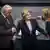 Die Holocaust-Überlebende Eva Szepesi steht bei der Gedenkstunde des Deutschen Bundestages nach ihrer Rede zwischen Bundespräsident Frank-Walter Steinmeier und  Bundestagspräsidentin Bärbel Bas