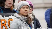 Greta Thunberg court case. File photo dated 17/10/23 of Greta Thunberg, who is due to appear in court to be tried for a public order offence after a protest in central London last year. The 21-year-old from Sweden was arrested during the demonstration near the InterContinental Hotel in Mayfair on October 17 as oil executives met inside for the Energy Intelligence Forum. Issue date: Thursday February 1, 2024. Thunberg, two Fossil Free London (FFL) protesters and two Greenpeace activists pleaded not guilty at Westminster Magistrates' Court in November to breaching Section 14 of the Public Order Act 1986 by blocking the entrance to the hotel. See PA story COURTS Thunberg. Photo credit should read: Lucy North/PA Wire URN:75210729