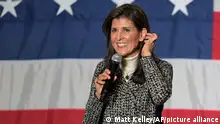 Republican presidential candidate former UN Ambassador Nikki Haley speaks at a campaign event in Conway, S.C., Sunday, Jan. 28, 2024. (AP Photo/Matt Kelley)