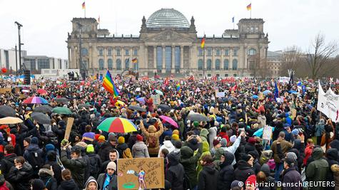 Акция протеста в Берлине против правого экстремизма 