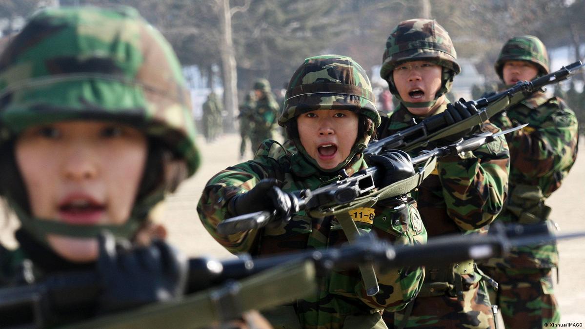 Cadets of South Korea's first female Reserve Officers Training Corps participate a basic millitary training for female cadets